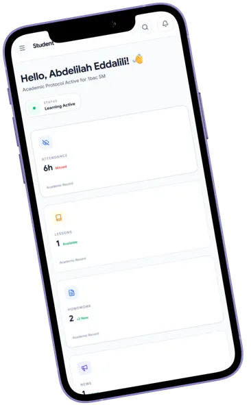 Interface des outils de gestion scolaire Madrasati